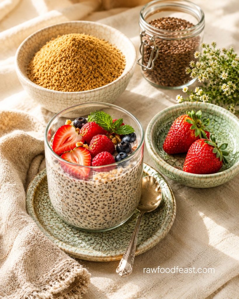 Chia pudding with fresh berries — daily plant food that reverses signs of omega-3 deficiency