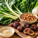 Signs of calcium deficiency restored by raw plant foods — tahini, leafy greens, almonds, figs, and sesame seeds