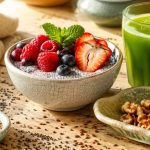 Signs of omega-3 deficiency restored with raw plant foods — chia pudding, walnuts, flaxseed, and green juice
